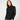 Ruffle Lace Stretch Mock Neck Top Jet Black