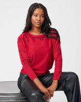 Floral Hotfix Dolman Sweater