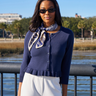 Ruffle Hem Button Cardigan