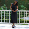 Side Ruching Midi Dress