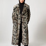 Zebra Printed Faux Fur Coat