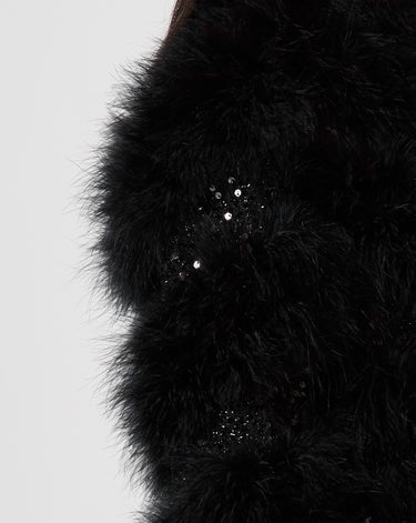 Blair Sparkle Tweed & Marabou Feather Jacket