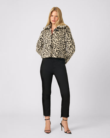 Snow Leopard Faux Fur Jacket