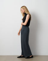 Pleated Wide Leg Pull-On Pant
