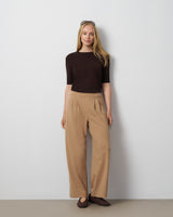 Pleated Wide Leg Pull-On Pant