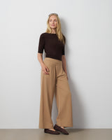 Pleated Wide Leg Pull-On Pant