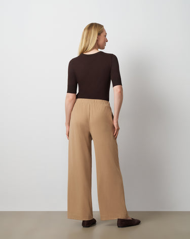 Pleated Wide Leg Pull-On Pant