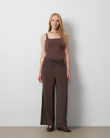Pintuck Wide Leg Pant