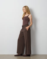 Pintuck Wide Leg Pant