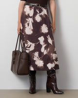Floral Pull-On Midi Skirt
