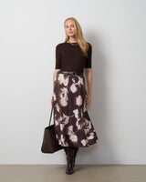 Floral Pull-On Midi Skirt
