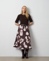Floral Pull-On Midi Skirt