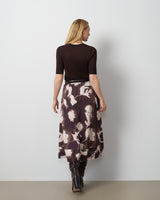 Floral Pull-On Midi Skirt