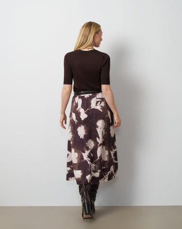 Floral Pull-On Midi Skirt