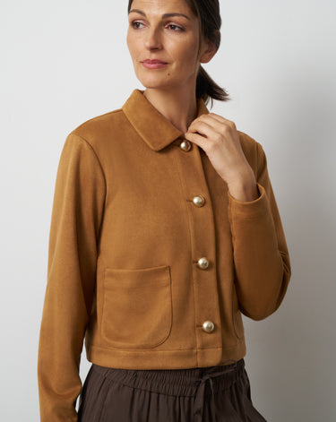Knit Sueded Cropped Jacket