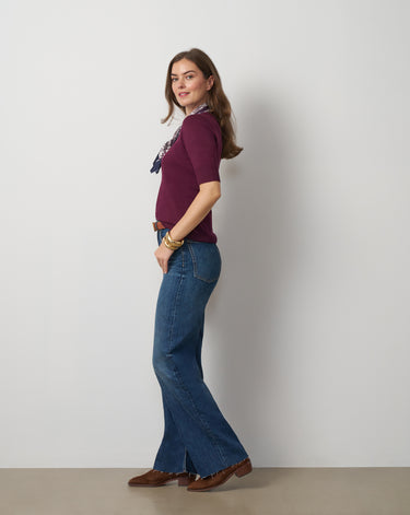 Elbow Sleeve Crewneck Sweater