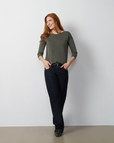 Raised Stitch High-Low Sweater
