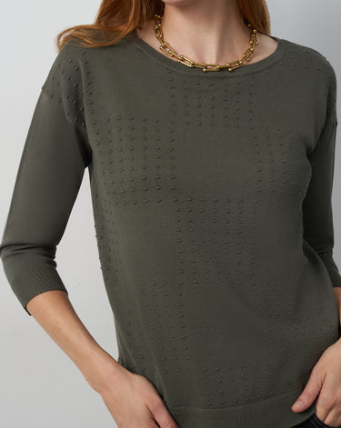 Raised Stitch High-Low Sweater
