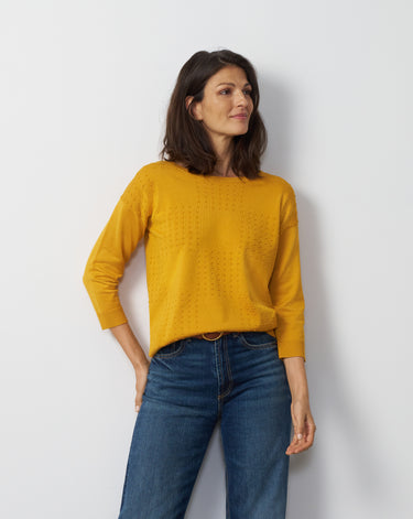 Raised Stitch High-Low Sweater