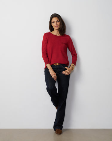 Button Back High-Low Sweater