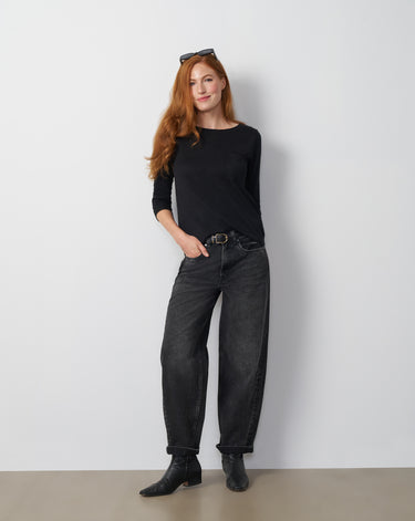 Button Back High-Low Sweater
