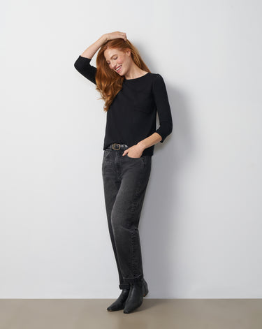 Button Back High-Low Sweater