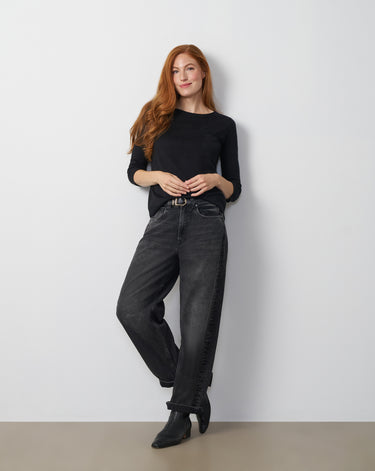 Button Back High-Low Sweater