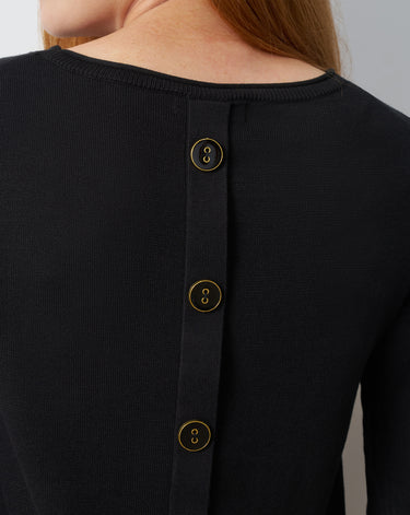 Button Back High-Low Sweater