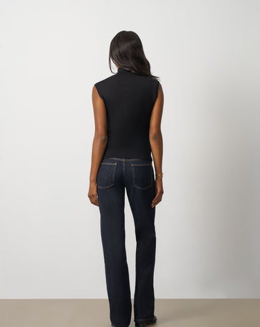 Extended Shoulder Mock Neck Sweater