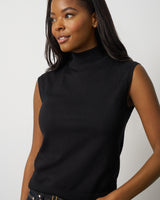 Extended Shoulder Mock Neck Sweater