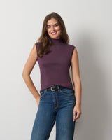 Extended Shoulder Mock Neck Sweater
