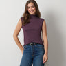 Extended Shoulder Mock Neck Sweater