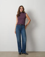 Extended Shoulder Mock Neck Sweater