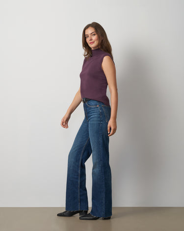 Extended Shoulder Mock Neck Sweater
