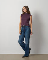 Extended Shoulder Mock Neck Sweater