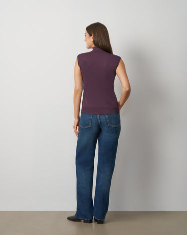 Extended Shoulder Mock Neck Sweater