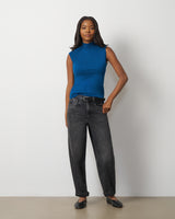 Extended Shoulder Mock Neck Sweater