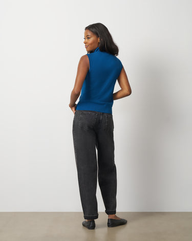 Extended Shoulder Mock Neck Sweater