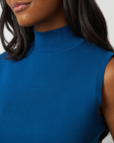 Extended Shoulder Mock Neck Sweater