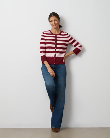 Textured Variegated Stripe Cardigan