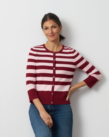 Textured Variegated Stripe Cardigan