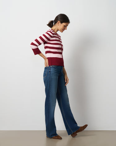 Textured Variegated Stripe Cardigan