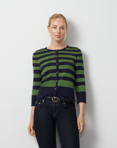 Textured Variegated Stripe Cardigan
