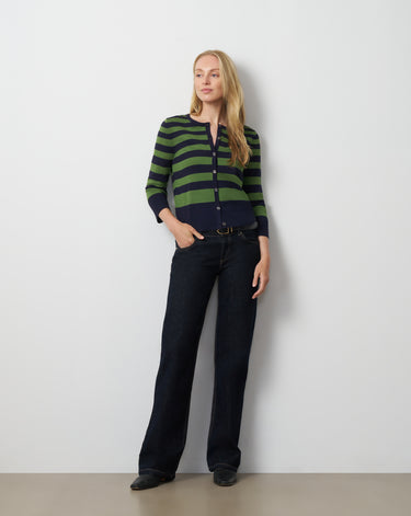 Textured Variegated Stripe Cardigan