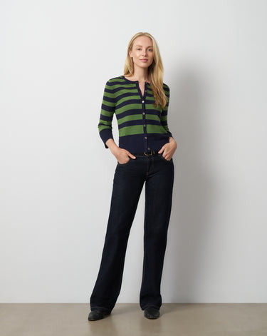 Textured Variegated Stripe Cardigan