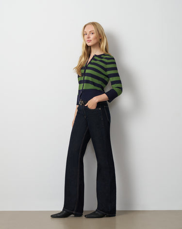 Textured Variegated Stripe Cardigan