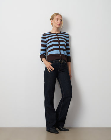 Textured Variegated Stripe Cardigan
