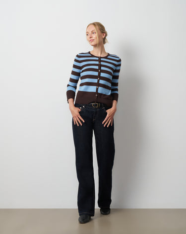 Textured Variegated Stripe Cardigan