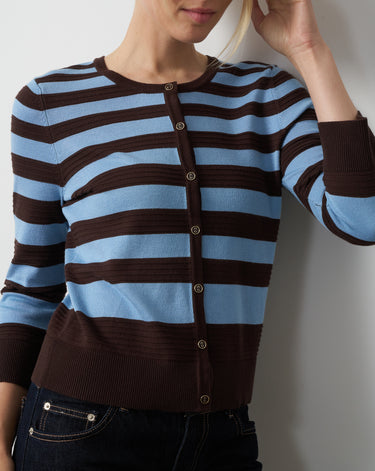Textured Variegated Stripe Cardigan