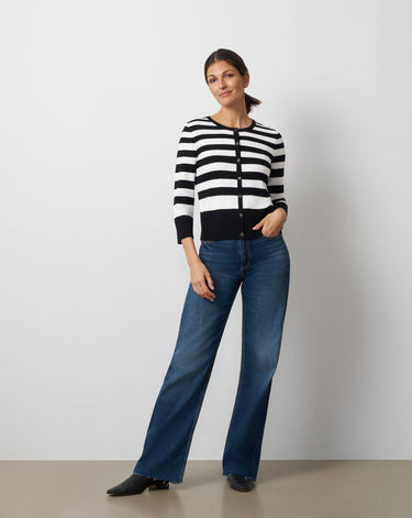 Textured Variegated Stripe Cardigan